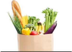 Grocery bag with produce